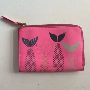 Fossil RFID rose mermaid zipper wallet
